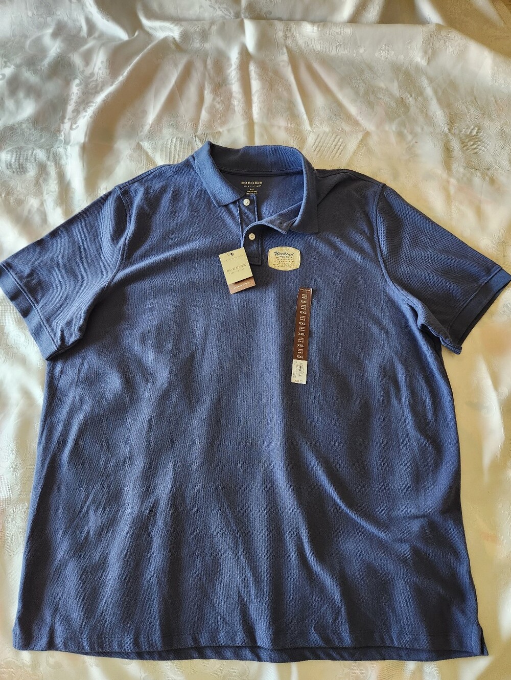 Sonoma Blue Indigo Weekend Polo Shirt Sz XXL! NEW!